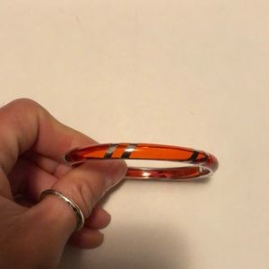 Arycrlic and Sterling silver bangle